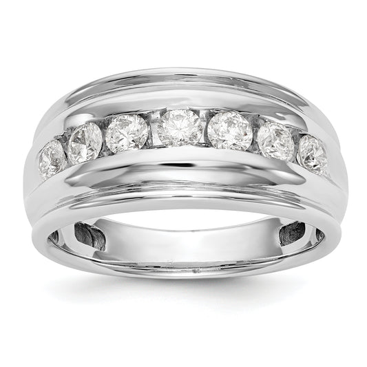 0.98ct. CZ Solid Real 14K White Gold Men's Wedding Band Ring