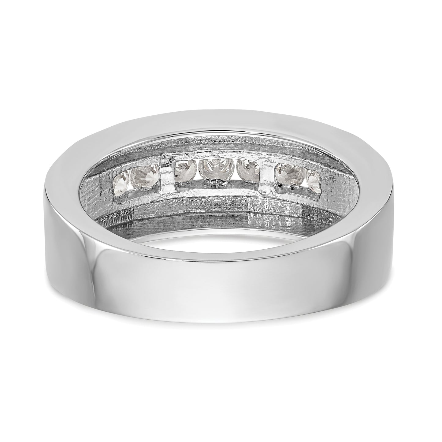 0.35ct. CZ Solid Real 14K White Gold Men's Wedding Band Ring