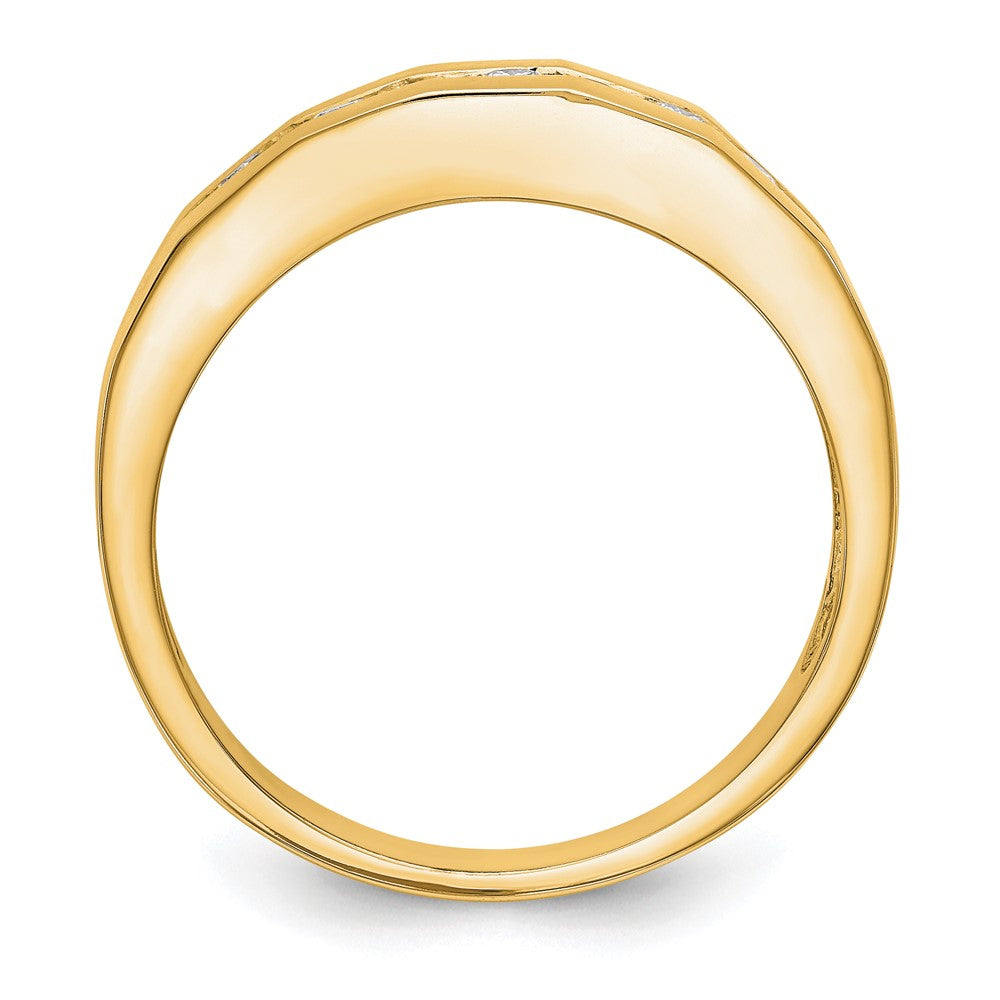 14K Yellow Gold Real Diamond Men's Band