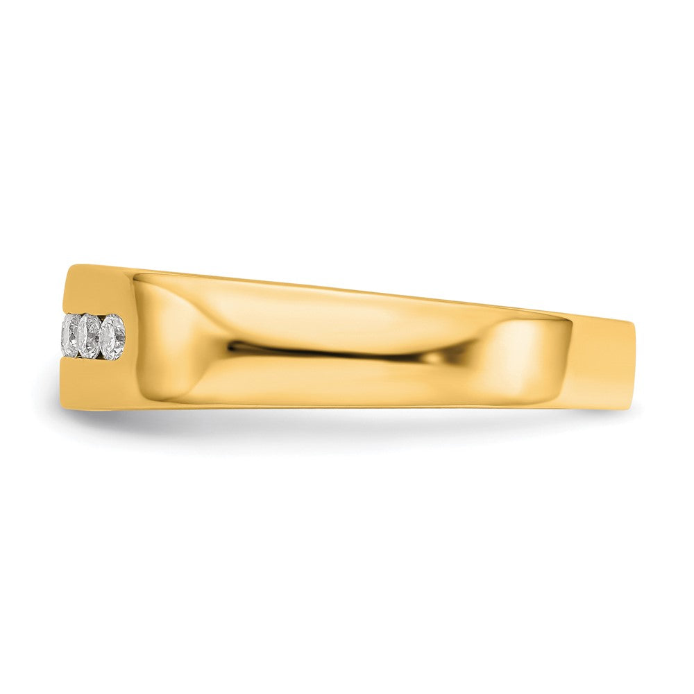 14K Yellow Gold Real Diamond Men's Band