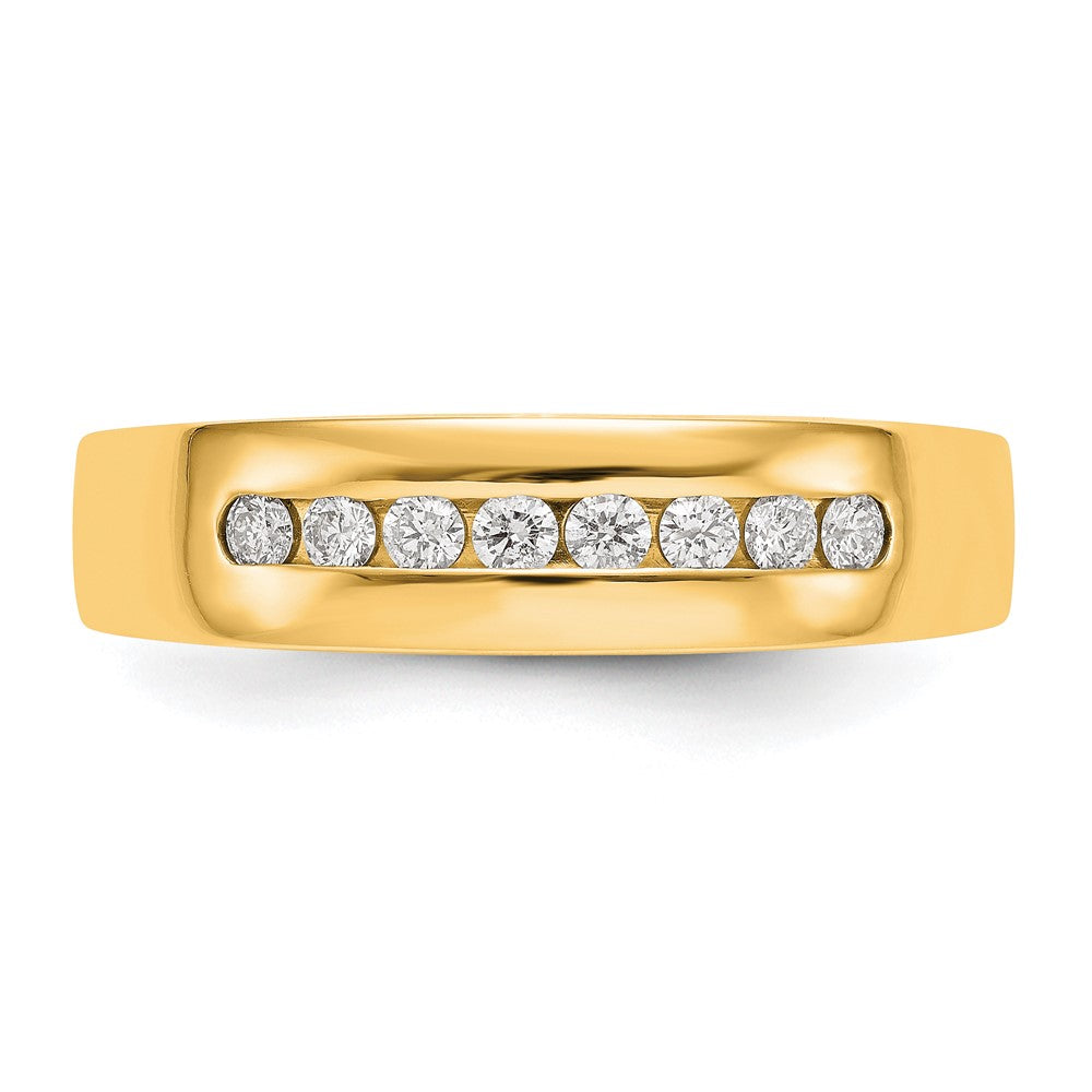 14K Yellow Gold Real Diamond Men's Band