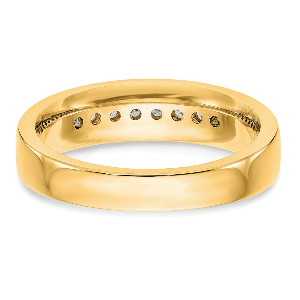 14K Yellow Gold Real Diamond Men's Band