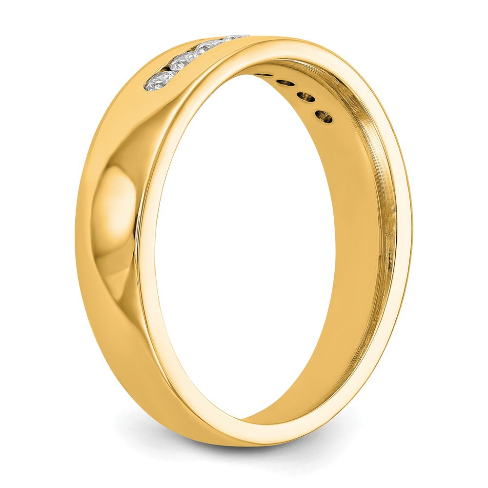 14K Yellow Gold Real Diamond Men's Band