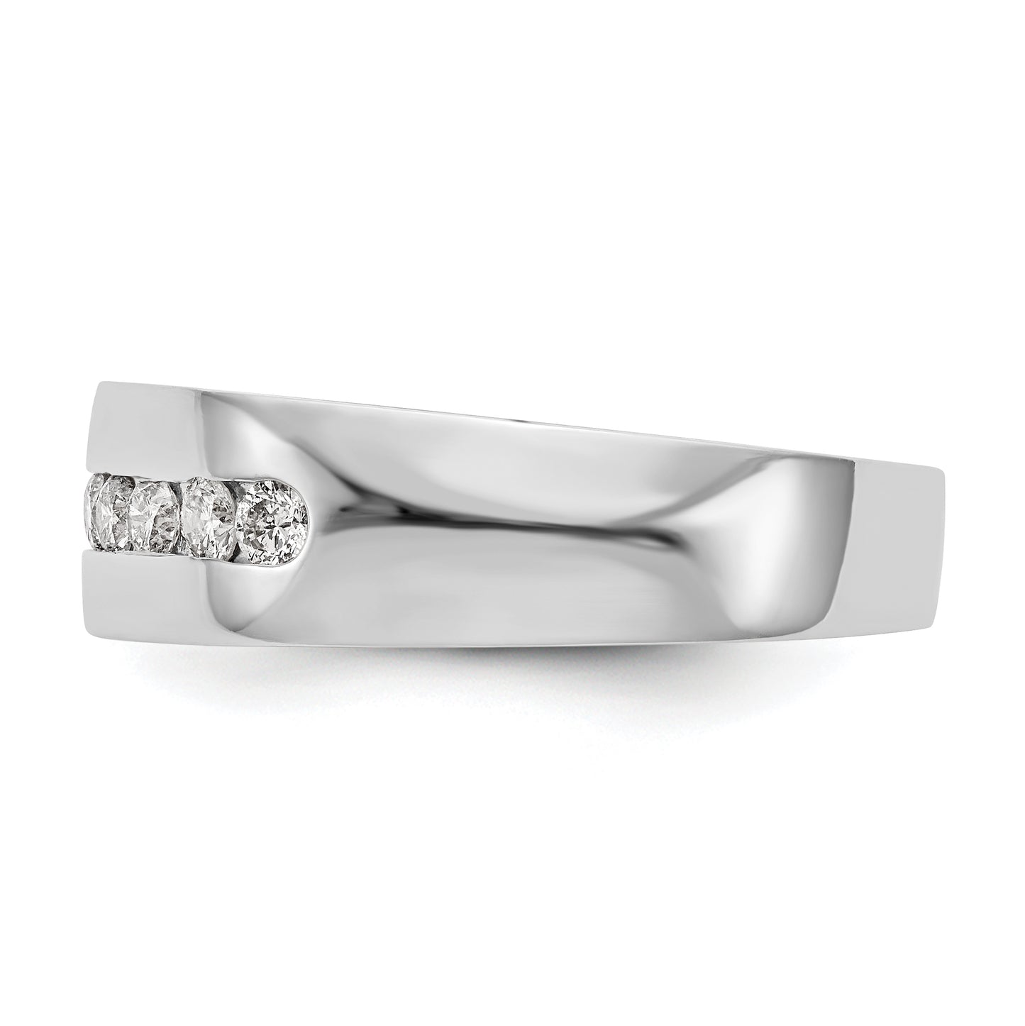 0.52ct. CZ Solid Real 14K White Gold Men's Wedding Band Ring