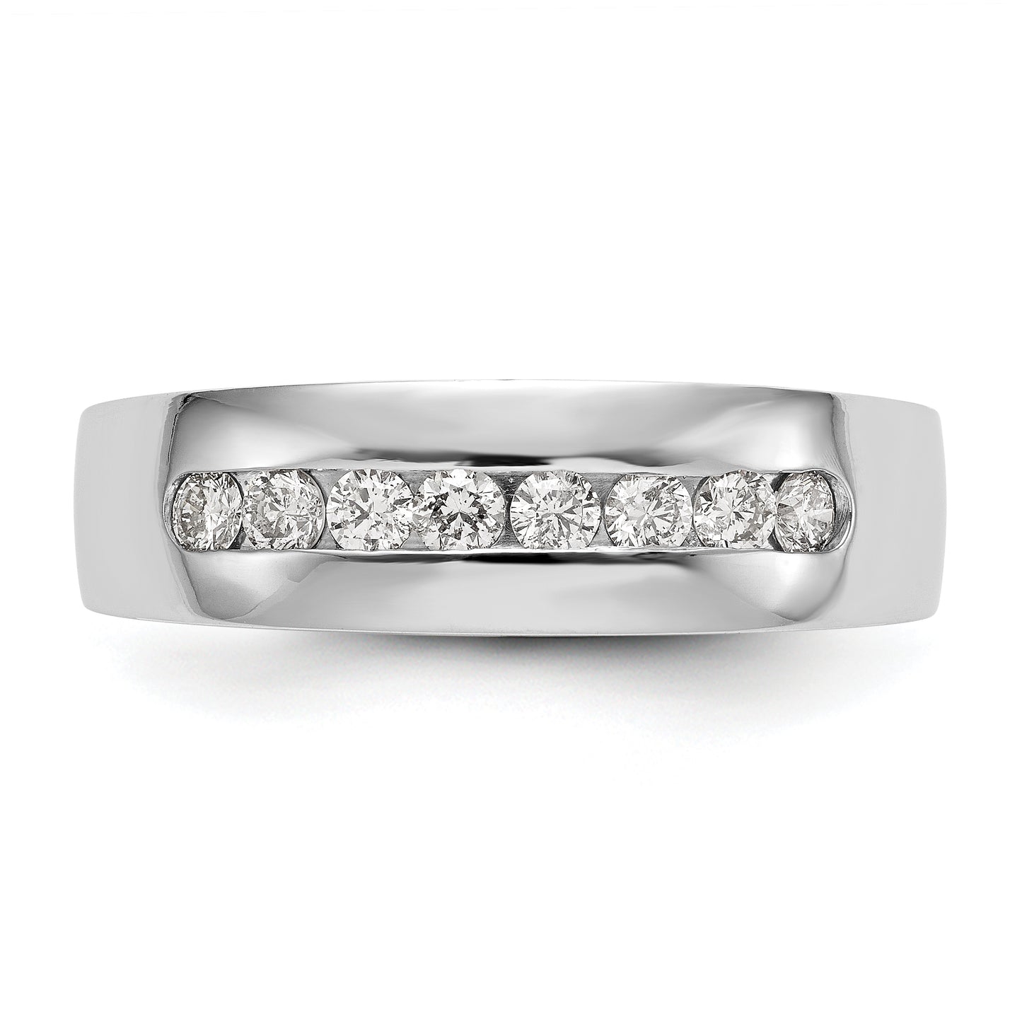 0.52ct. CZ Solid Real 14K White Gold Men's Wedding Band Ring