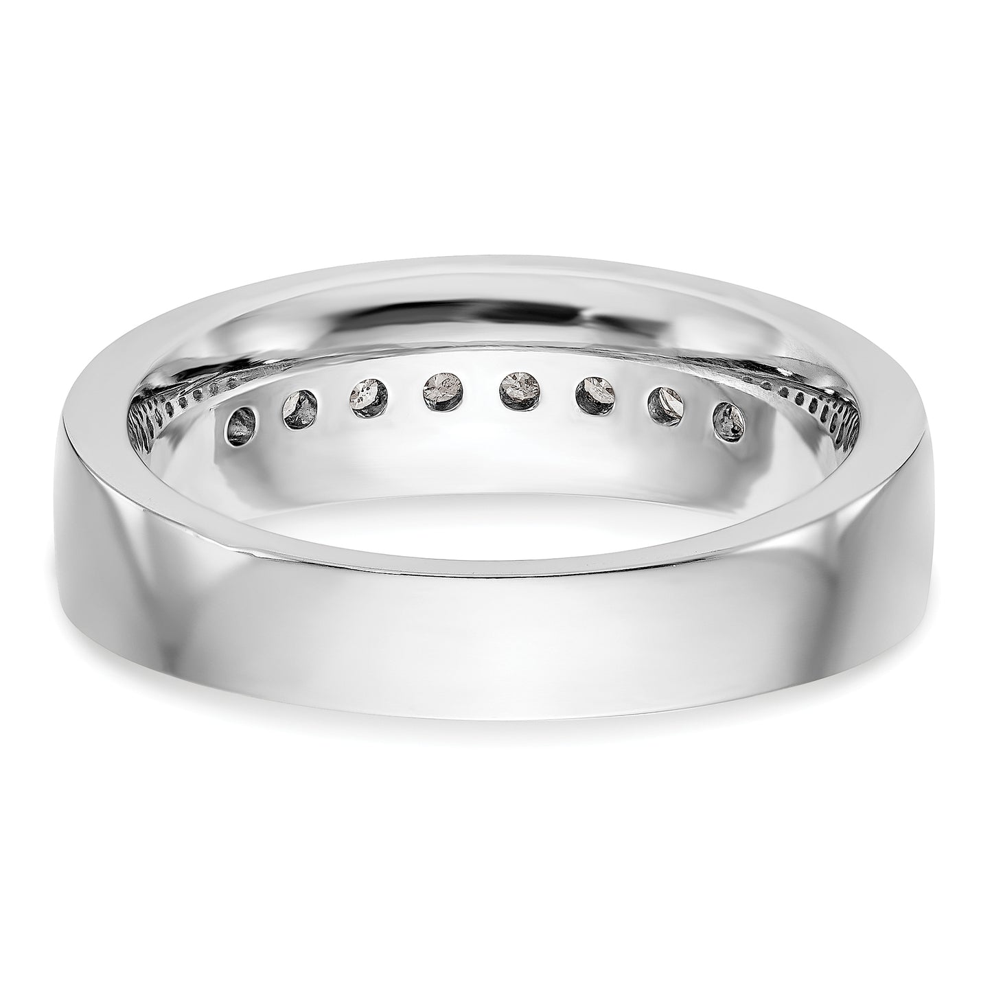 0.52ct. CZ Solid Real 14K White Gold Men's Wedding Band Ring