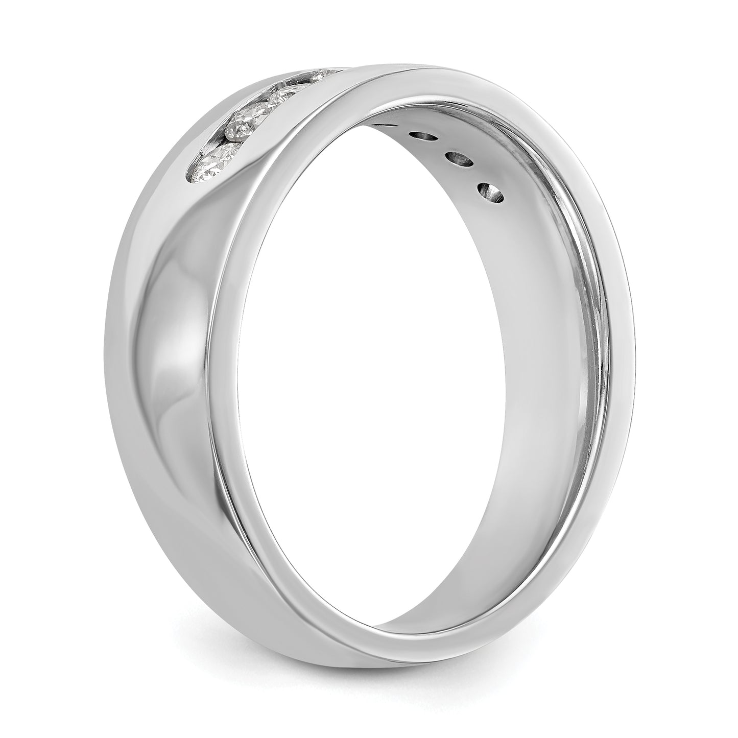 0.52ct. CZ Solid Real 14K White Gold Men's Wedding Band Ring