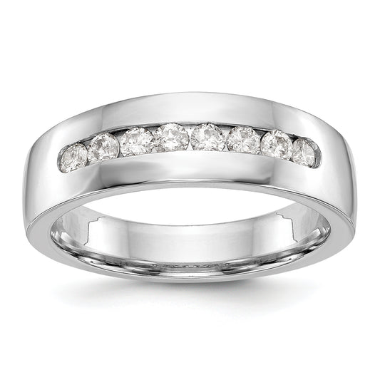 0.52ct. CZ Solid Real 14K White Gold Men's Wedding Band Ring