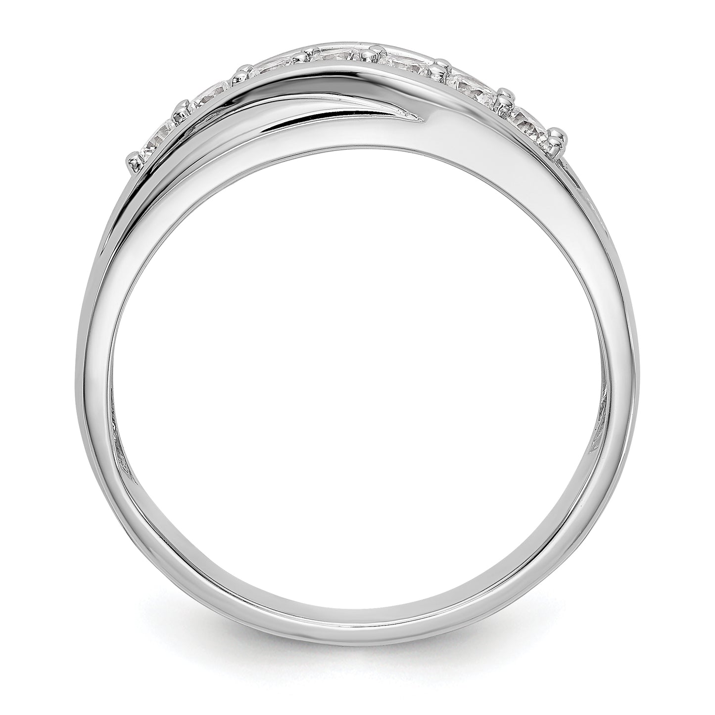 0.49ct. CZ Solid Real 14K White Gold Men's Wedding Band Ring