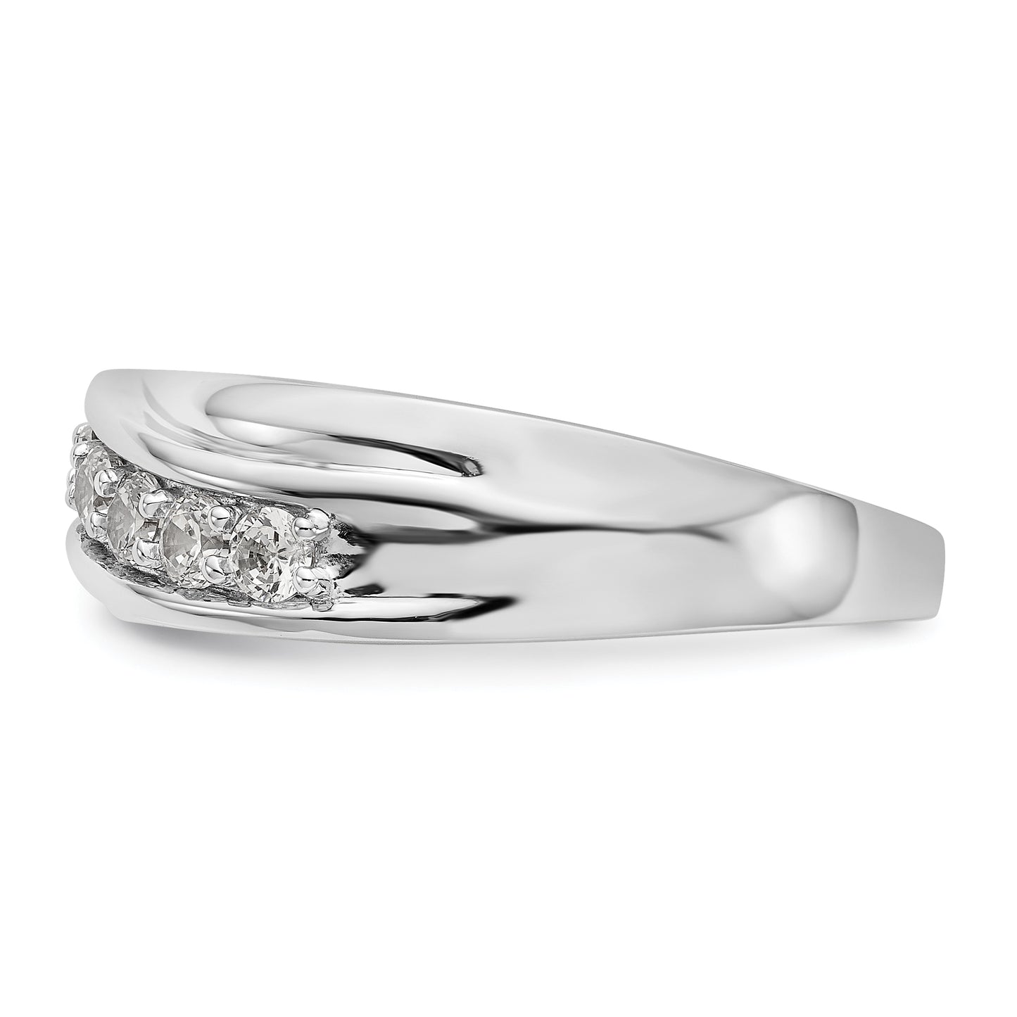 0.49ct. CZ Solid Real 14K White Gold Men's Wedding Band Ring