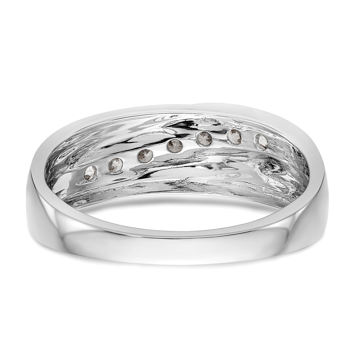 0.49ct. CZ Solid Real 14K White Gold Men's Wedding Band Ring