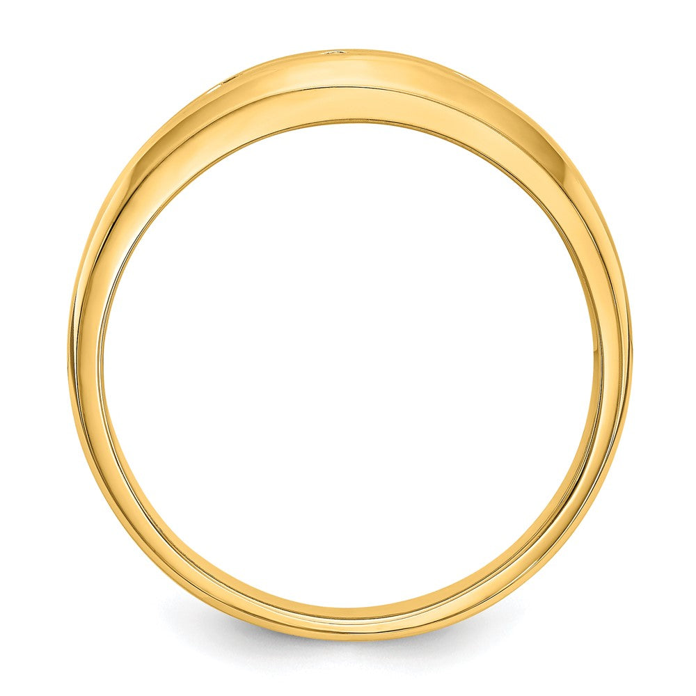 14K Yellow Gold Real Diamond Men's Band