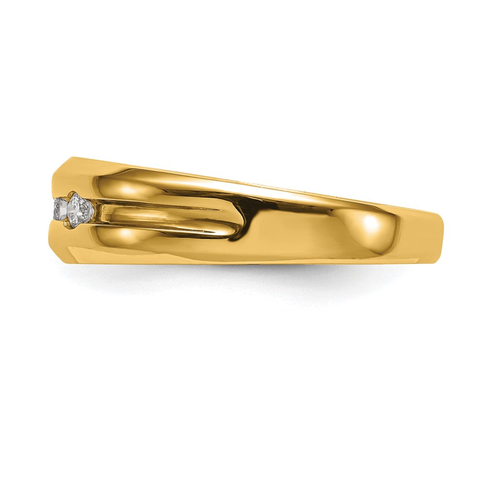 14K Yellow Gold Real Diamond Men's Band