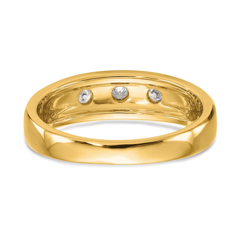 14K Yellow Gold Real Diamond Men's Band