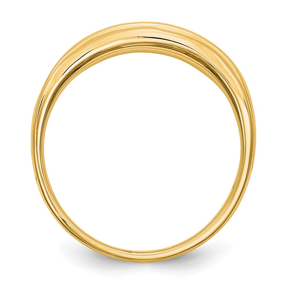 14K Yellow Gold Real Diamond Men's Band