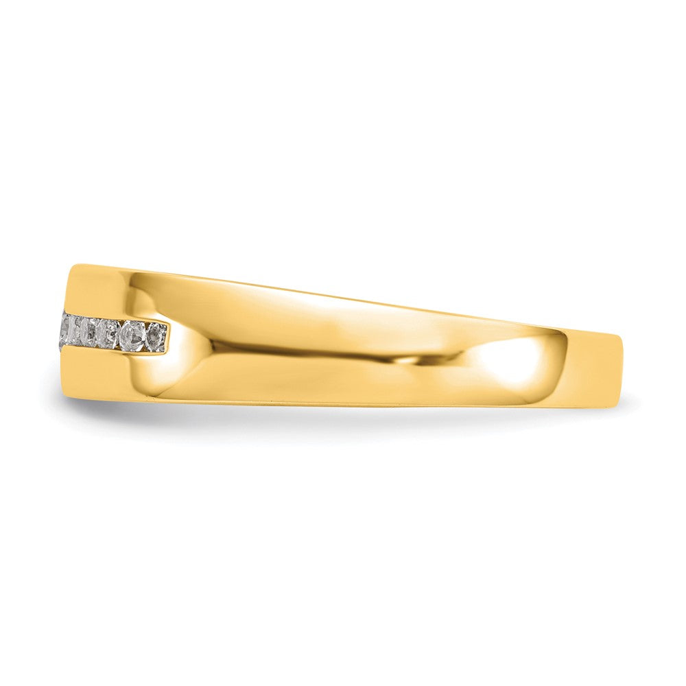 14K Yellow Gold Real Diamond Men's Band