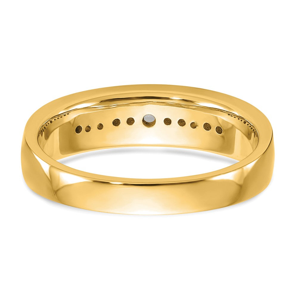 14K Yellow Gold Real Diamond Men's Band