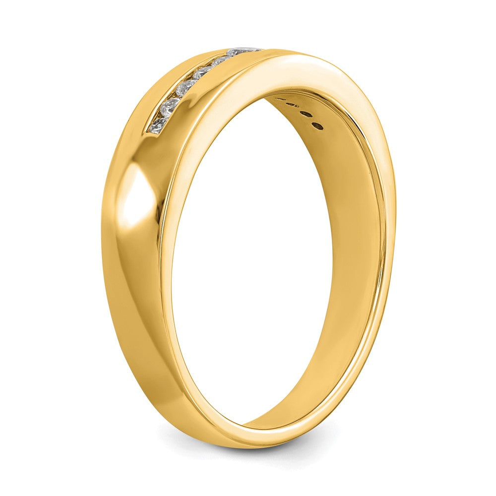 14K Yellow Gold Real Diamond Men's Band