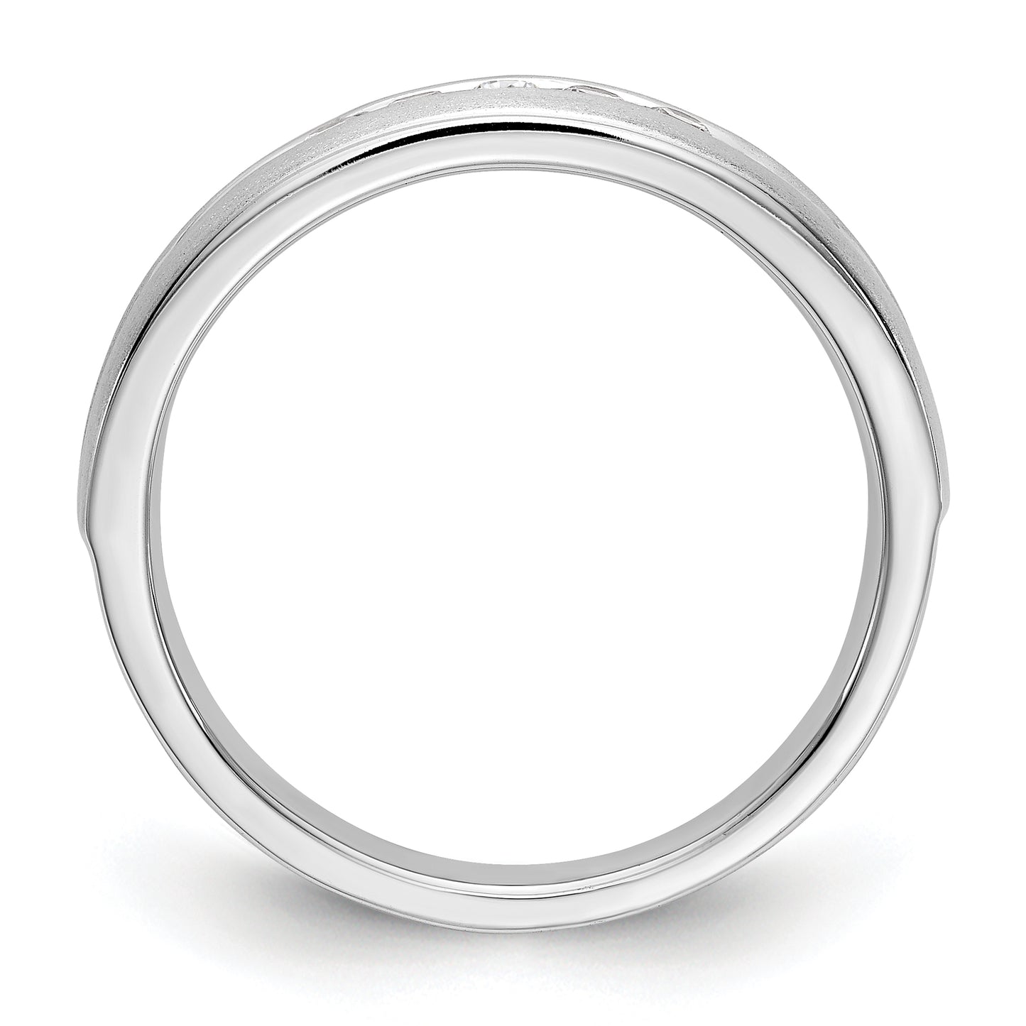 0.25ct. CZ Solid Real 14K White Gold Men's Wedding Band Ring