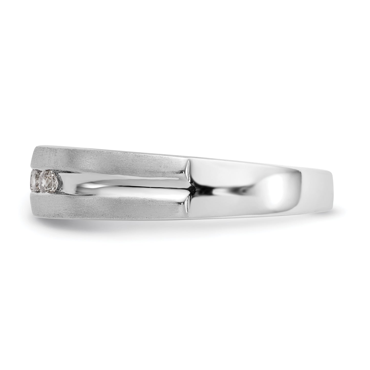 0.25ct. CZ Solid Real 14K White Gold Men's Wedding Band Ring