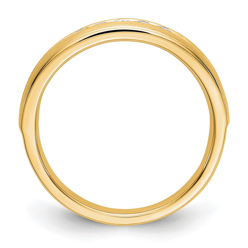 14K Yellow Gold Real Diamond Men's Band