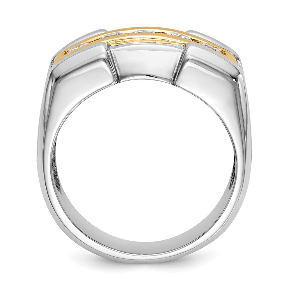 0.64ct. CZ Solid Real 14K Yellow Gold Men's Wedding Band Ring