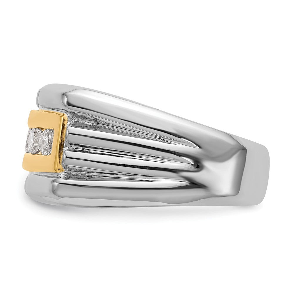 14K Yellow Gold Real Diamond Men's Band