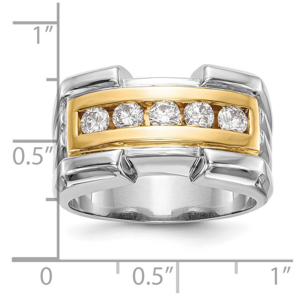 0.64ct. CZ Solid Real 14K Yellow Gold Men's Wedding Band Ring