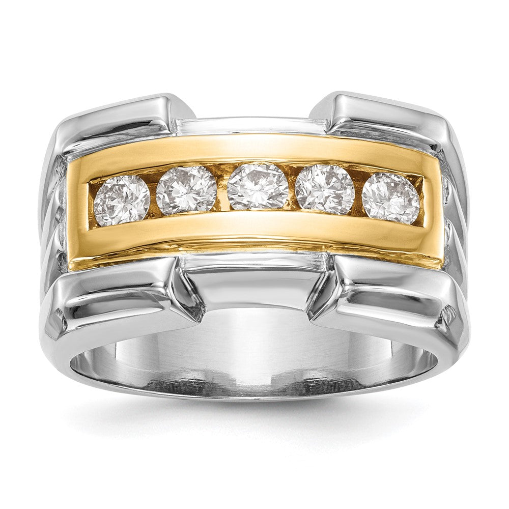 0.64ct. CZ Solid Real 14K Yellow Gold Men's Wedding Band Ring