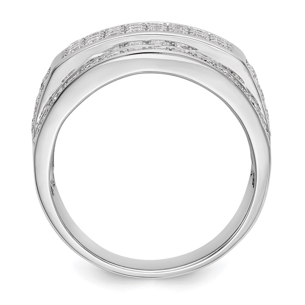 2.06ct. CZ Solid Real 14K White Gold Men's Wedding Band Ring