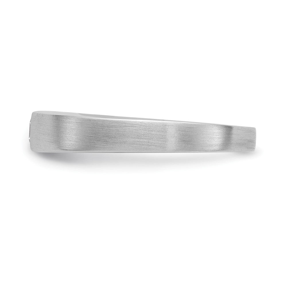 14k White Gold AA Real Diamond Men's Band