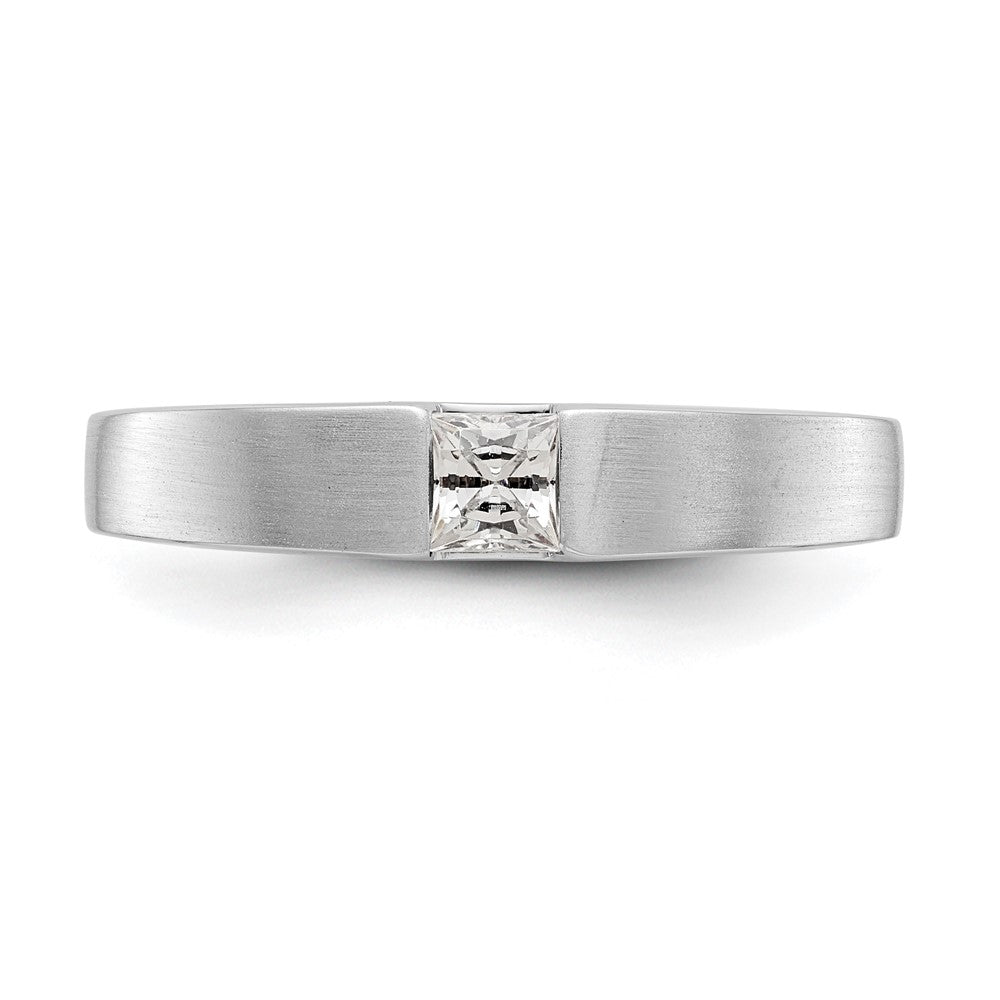 14k White Gold AA Real Diamond Men's Band