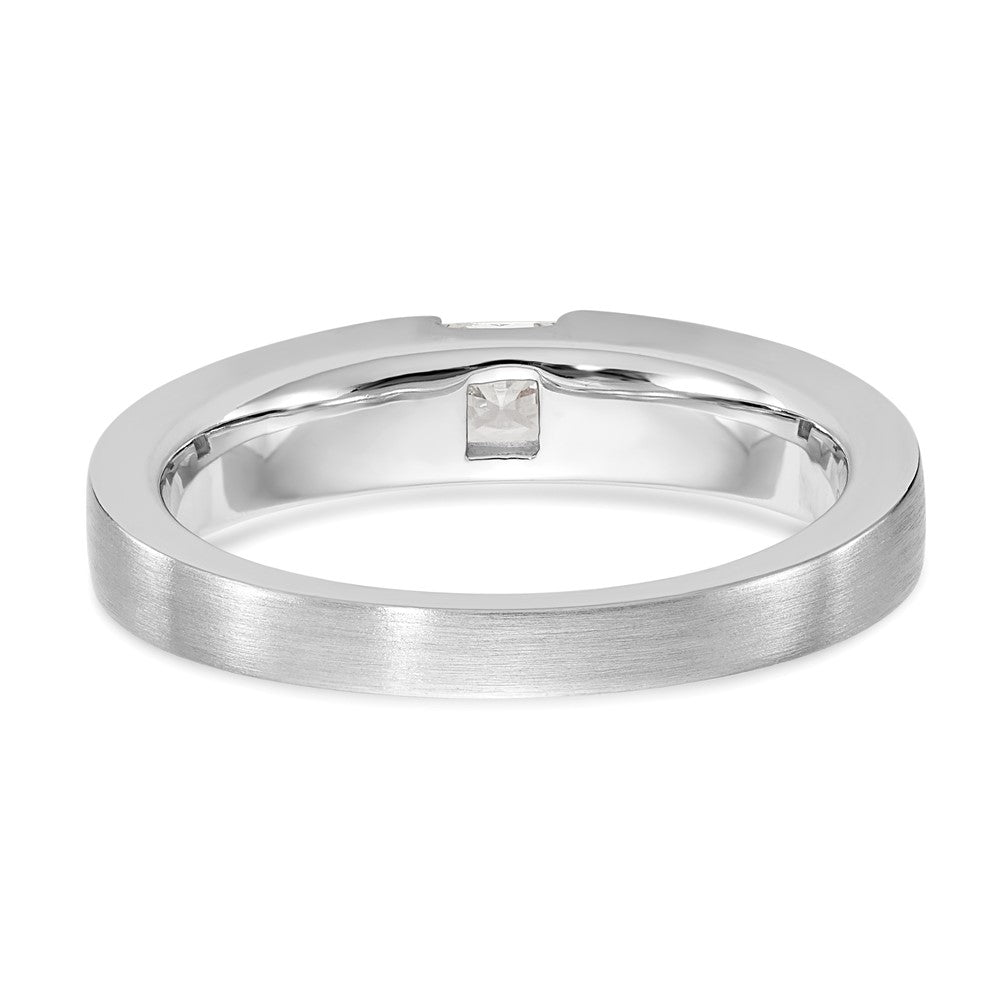 14k White Gold AA Real Diamond Men's Band