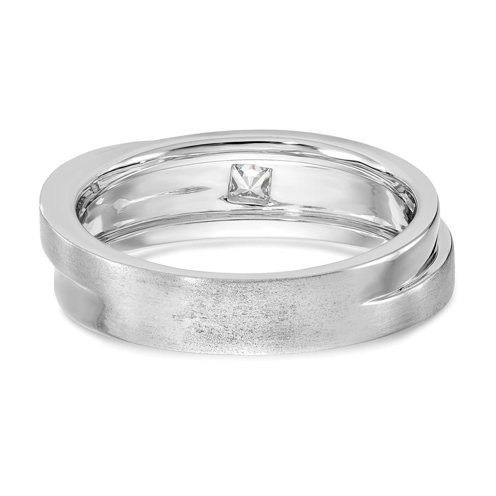 0.21ct. CZ Solid Real 14K White Gold Men's Wedding Band Ring