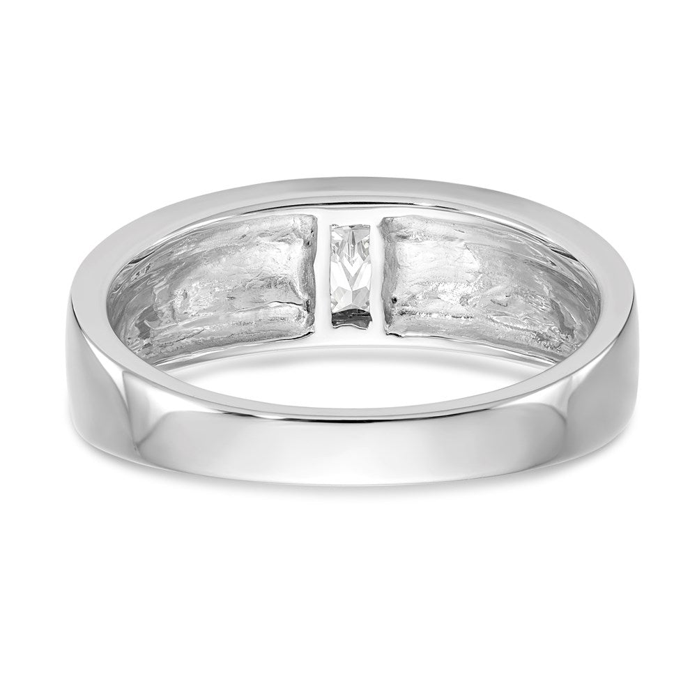 0.20ct. CZ Solid Real 14K White Gold Men's Wedding Band Ring