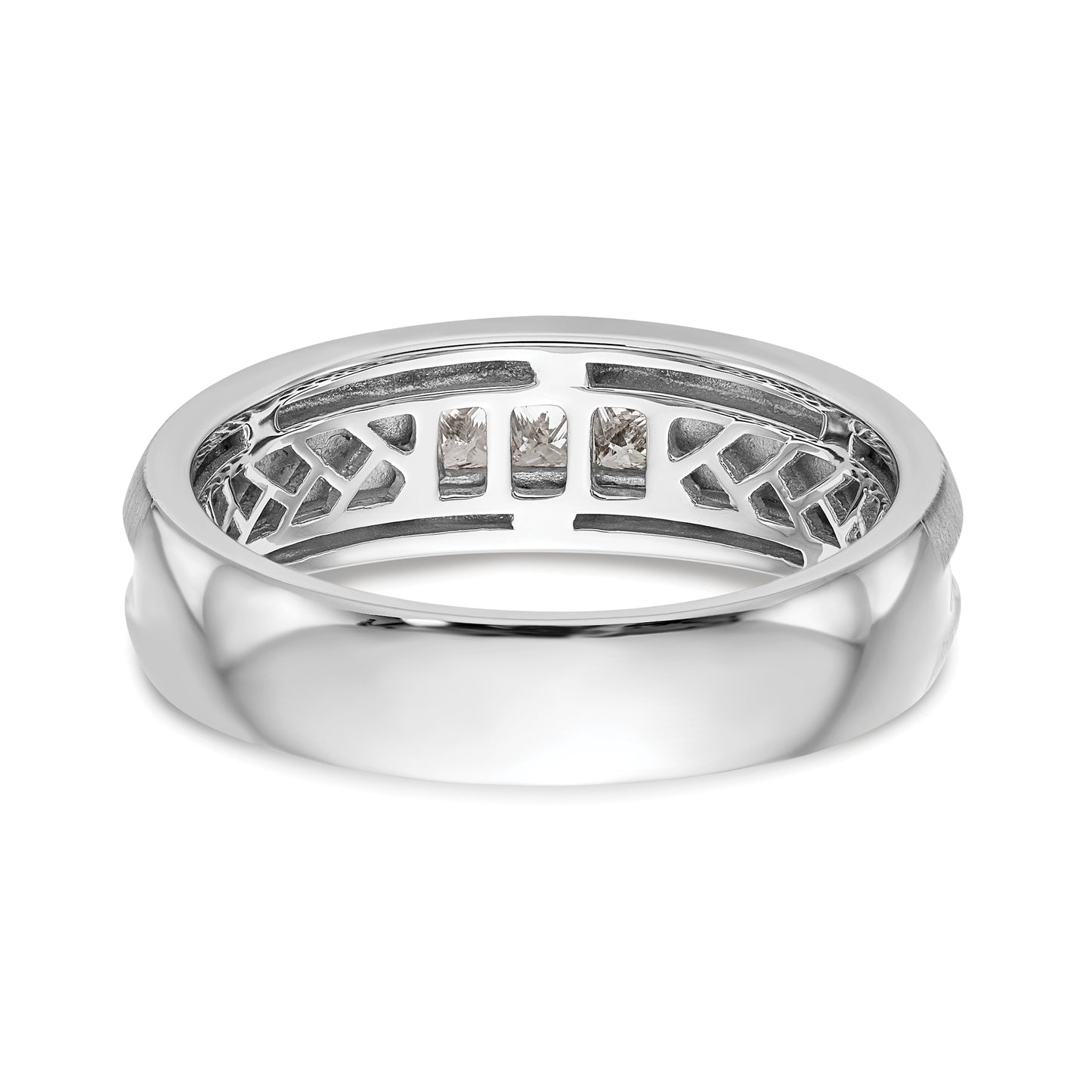 0.33ct. CZ Solid Real 14K White Gold Men's Wedding Band Ring