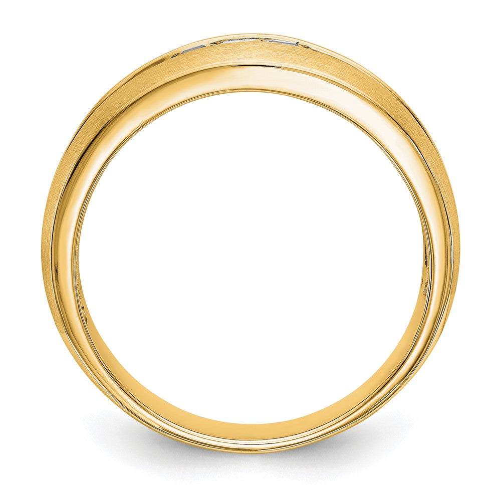 14k Yellow Gold Real Diamond w/Sapphire Men's Band