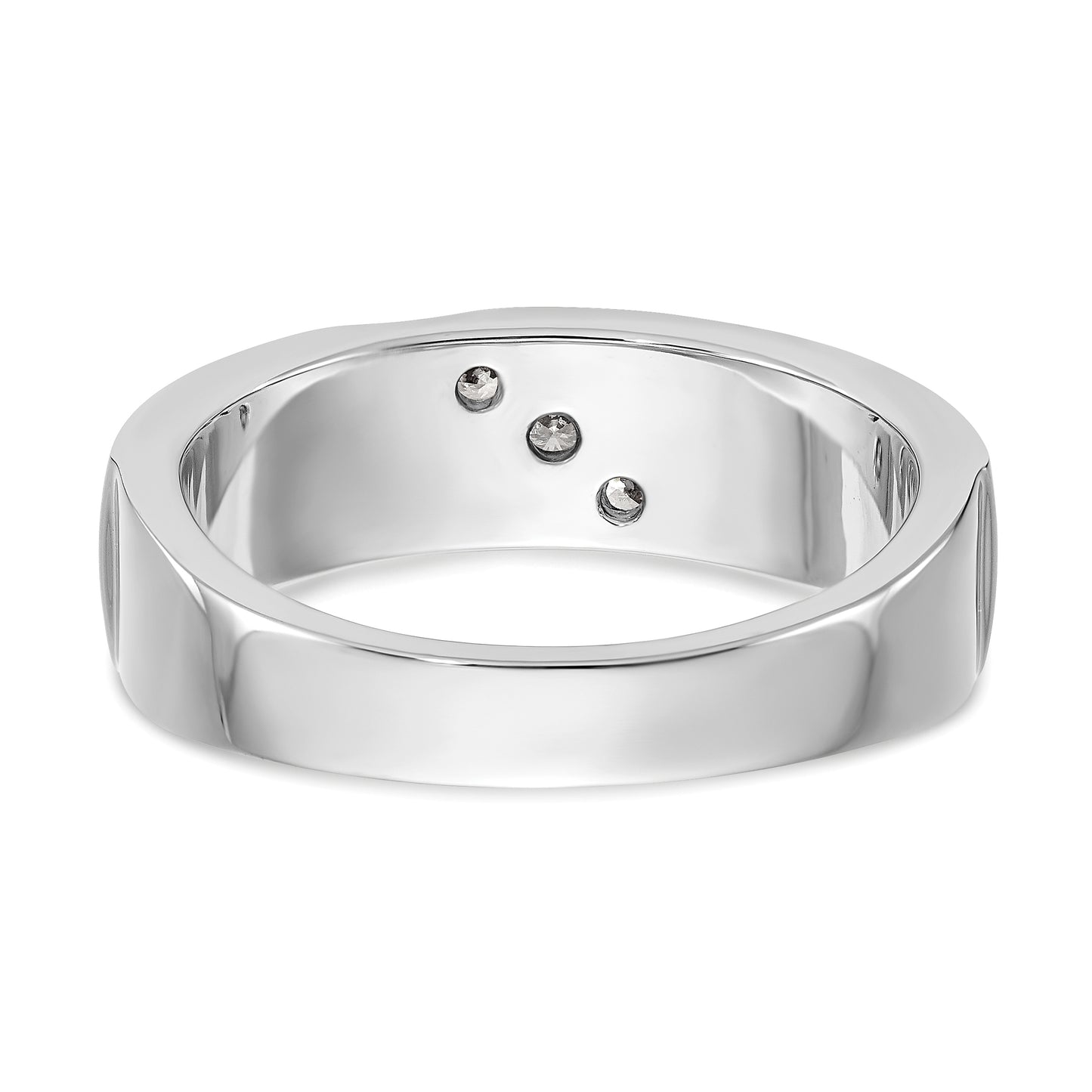 0.21ct. CZ Solid Real 14K White Gold Men's Wedding Band Ring