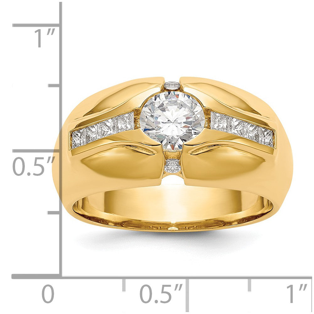 14K Yellow Gold VS Real Diamond Men's Band