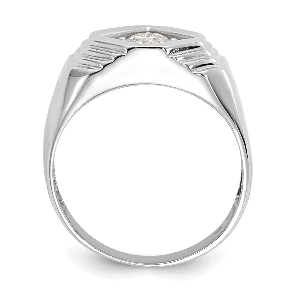 0.50ct. CZ Solid Real 14K White Gold Men's Wedding Band Ring