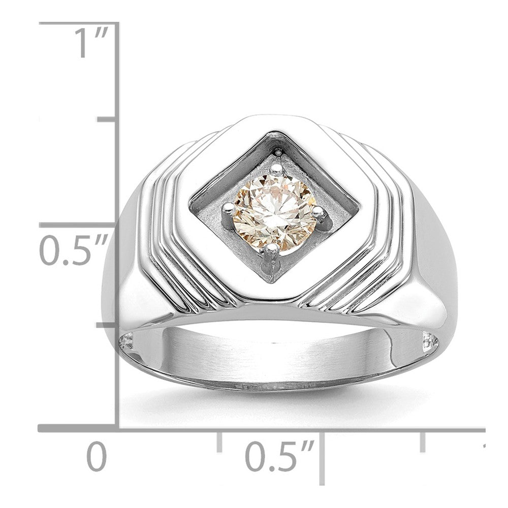 0.50ct. CZ Solid Real 14K White Gold Men's Wedding Band Ring