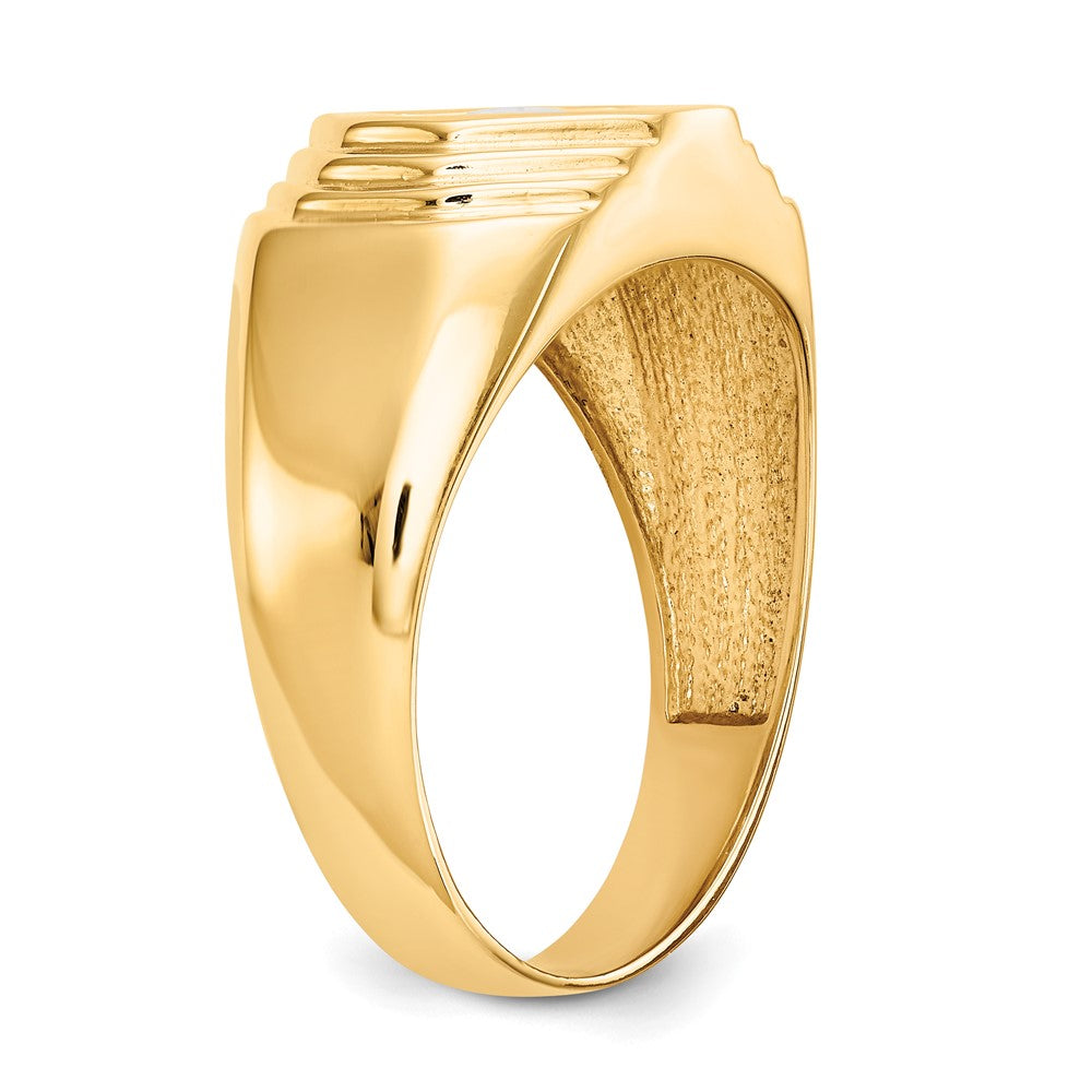 14K Yellow Gold Real Diamond Men's Band