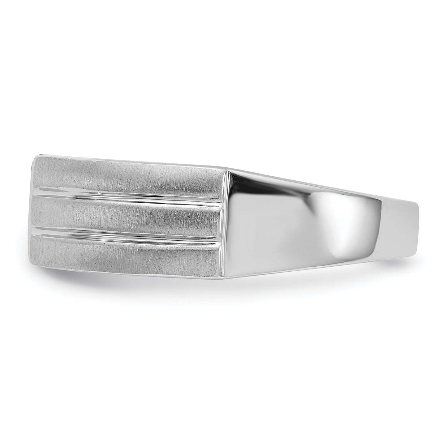 0.12ct. CZ Solid Real 14K White Gold Men's Wedding Band Ring