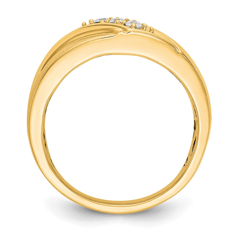 14K Yellow Gold Real Diamond Men's Band