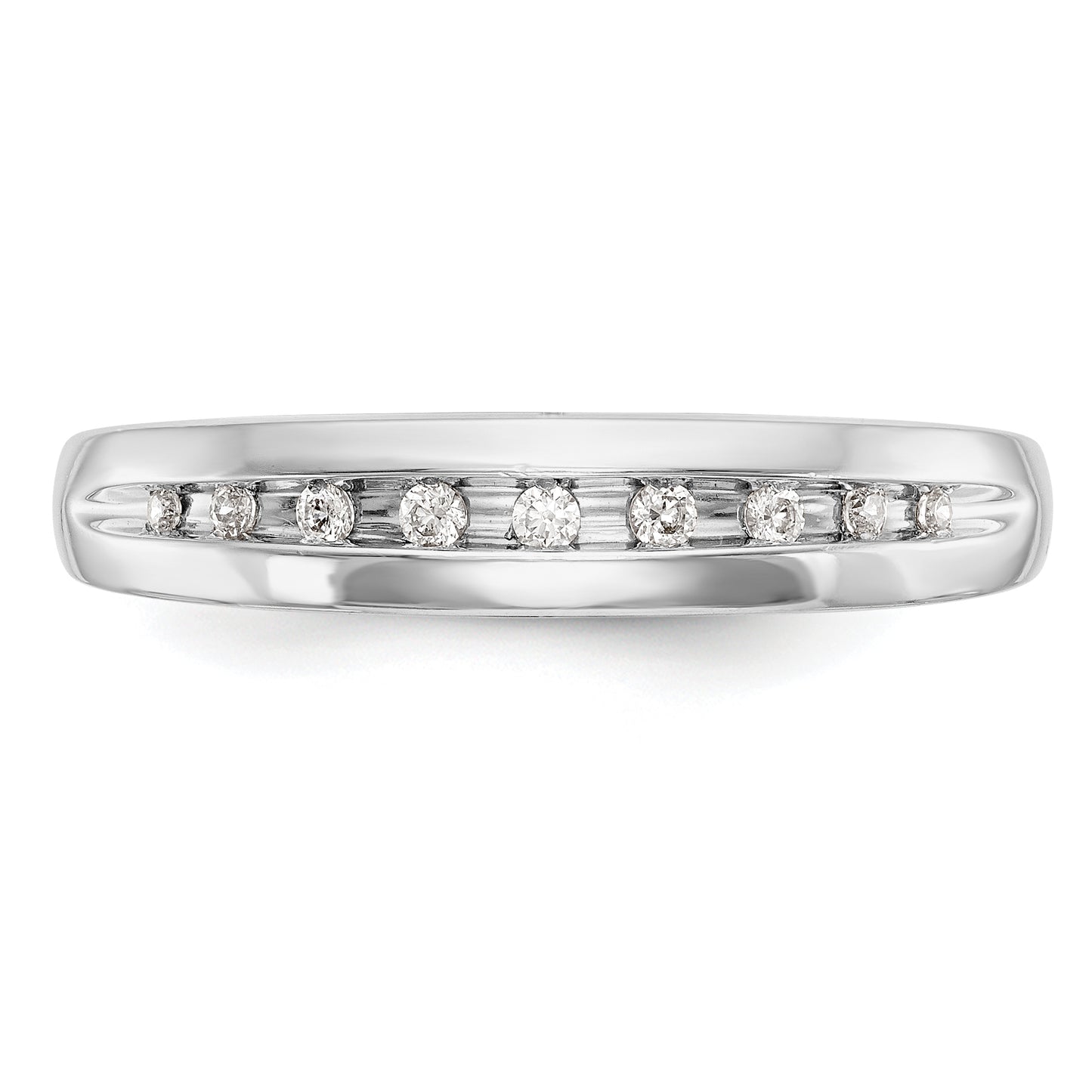 0.13ct. CZ Solid Real 14K White Gold Men's Wedding Band Ring