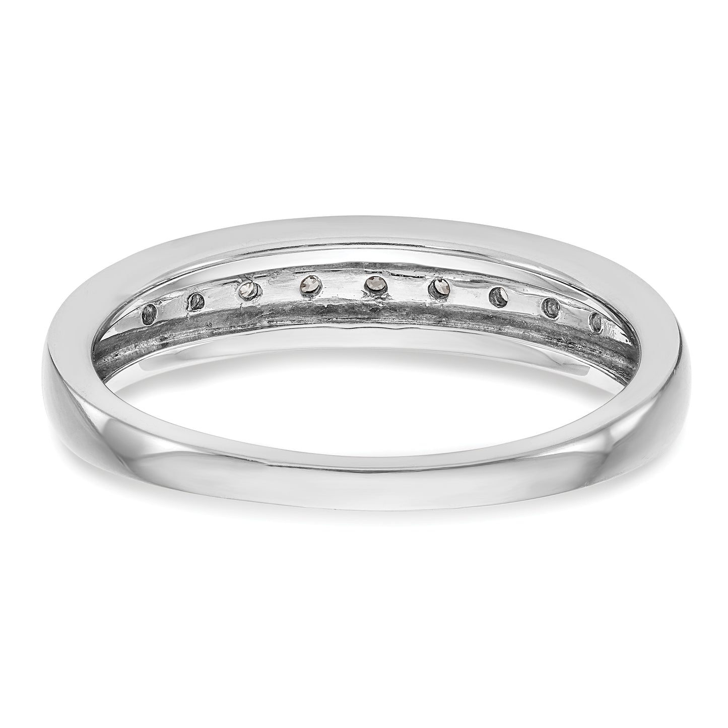 0.13ct. CZ Solid Real 14K White Gold Men's Wedding Band Ring