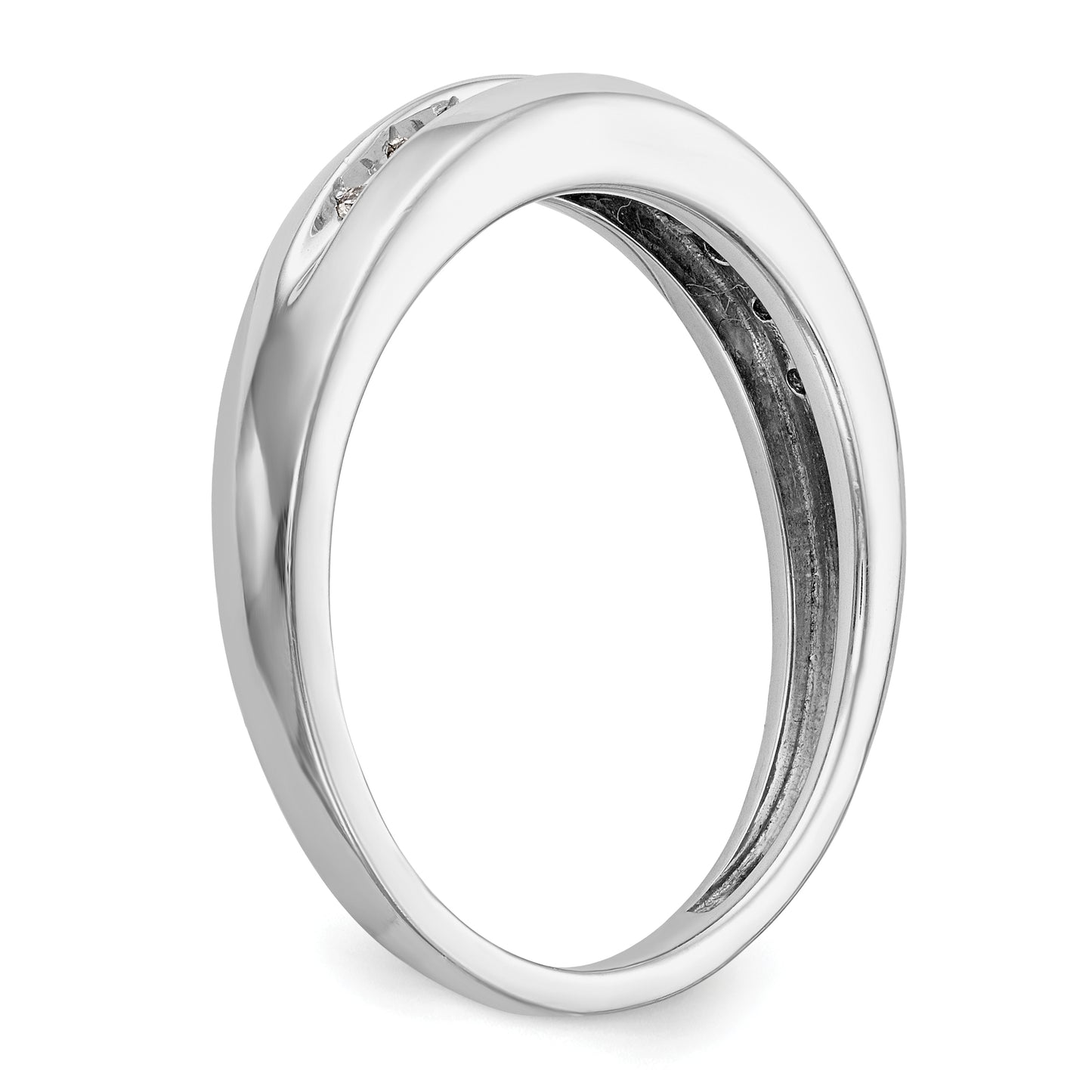 0.13ct. CZ Solid Real 14K White Gold Men's Wedding Band Ring