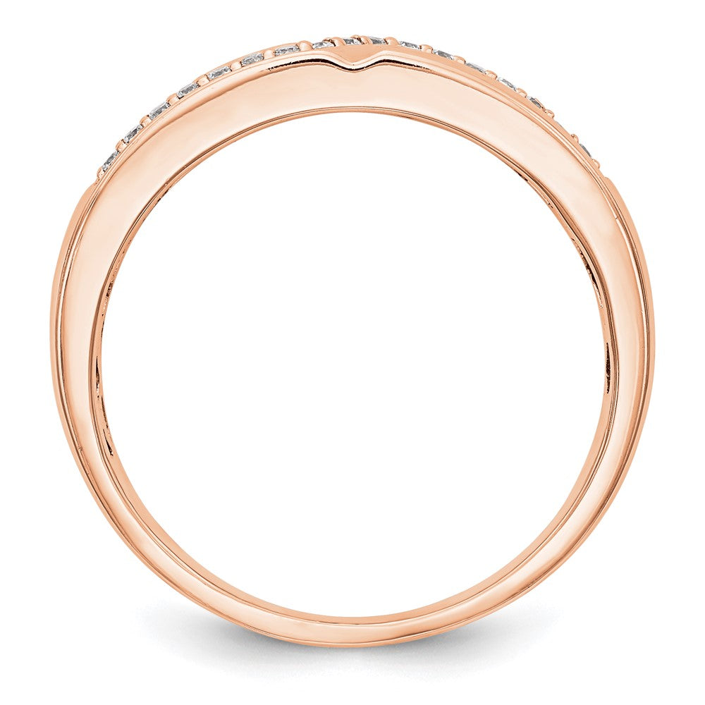 14K Rose Gold Real Diamond Men's Band