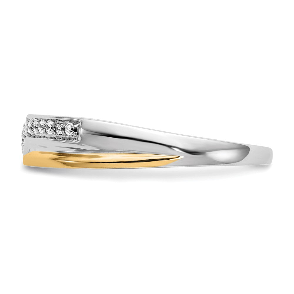 14K White Gold w/ yellow gold accents Real Diamond Men's Band