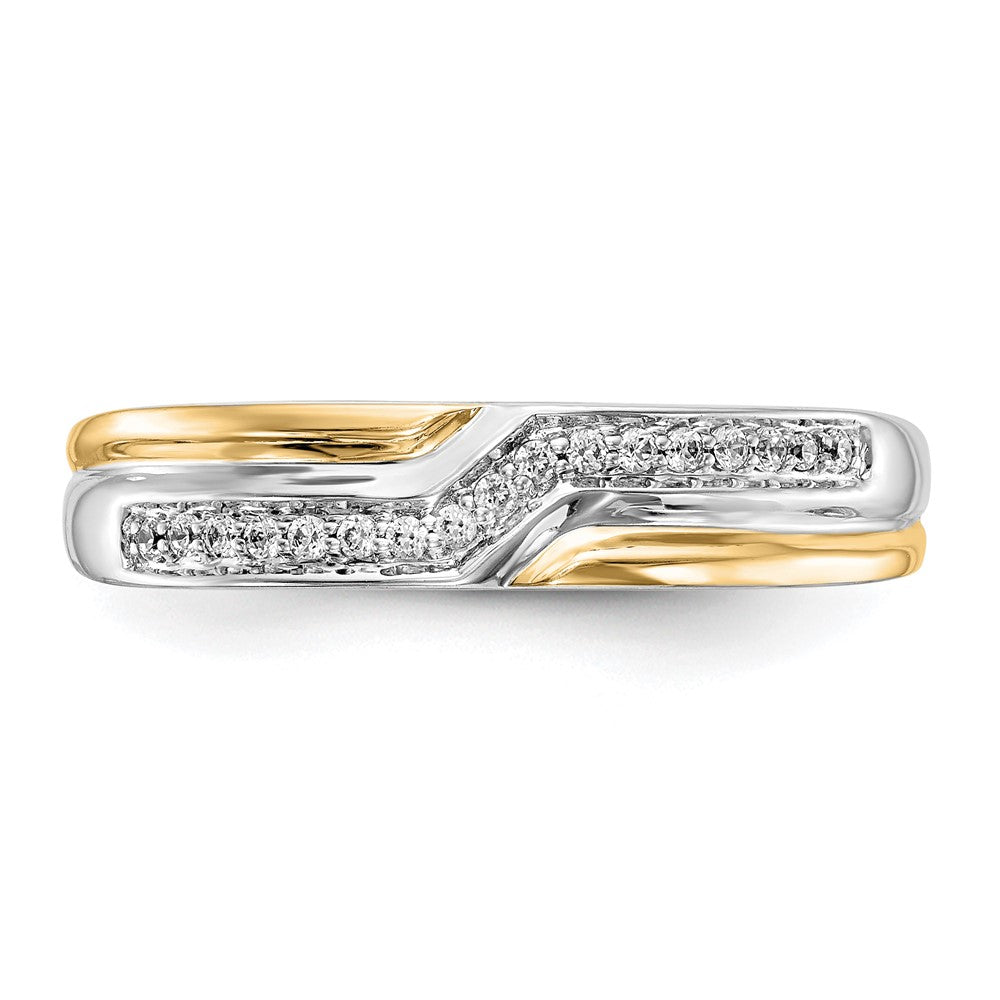 14K White Gold w/ yellow gold accents Real Diamond Men's Band